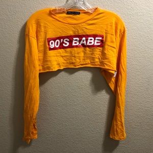 90s babe super crop long sleeve